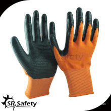 Gants en nitrile noir recouverts de coton tridimensionnel à 13 jambes et gants de construction